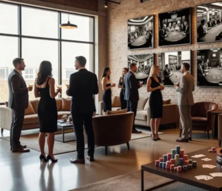 Loftový event s casino atmosférou a osvětlením
